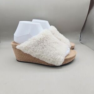 Birkenstock Papillio Namica Teddy Shearling Eggshell Sandals US7 EU38 1023713